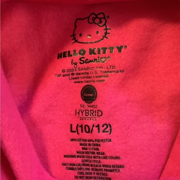 Hello Kitty Fleece Hoodie ~ Girls Size L (10-12) - Picture 4 of 6